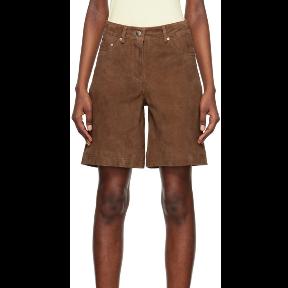 remain birger christensen suede slits shorts